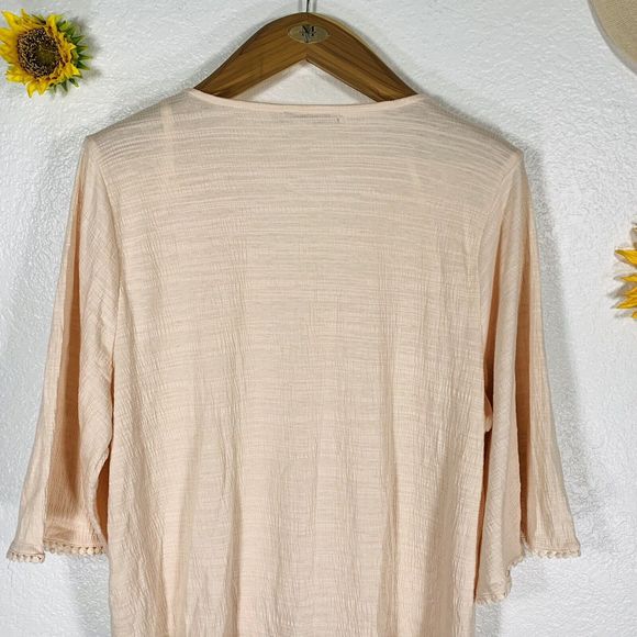 Belldini Peachy Ruched Dolman Sleeved Blouse Size Large Women’s - Picture 7 of 11